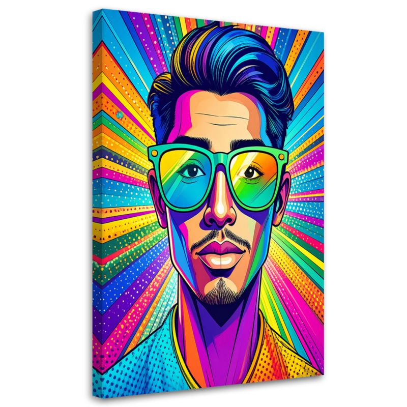 Obraz do salonu sypialni kuchni biura Feeby Pop art mężczyzna 80x120cm 1szt