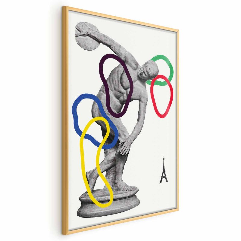 Plakat Artgeist Rzut dyskiem 40x60 cm z ramą złotą 1 szt