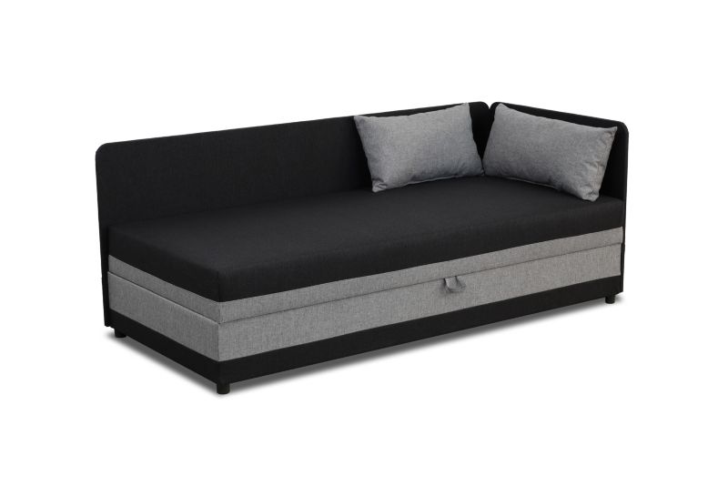 Tapczan jednoosobowy Bonni Hirek 90x200 Czarno/Szary 1 szt.