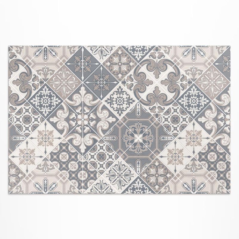 Zewnętrzny Dywan Winylowy Wallfluent 80x120 cm Katalońskie kwiaty wzorzysta mozaika 1 szt.