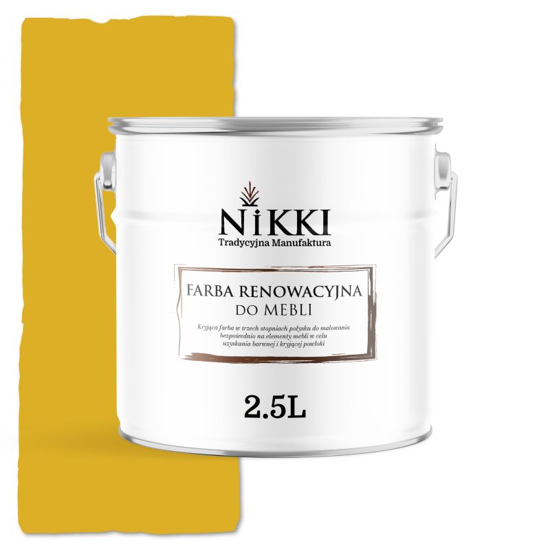 Farba do Mebli Kuchennych Renowacyjna NIKKI Żółty cytrynowy RAL1012 Wysoki Połysk 2.5L