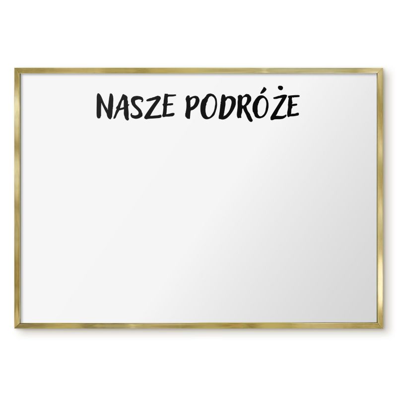 Tablica Magnetyczna Do Sypialni Tulup 100x70 cm Nasze podróże - Złota rama Do salonu, sypialni 1 szt.