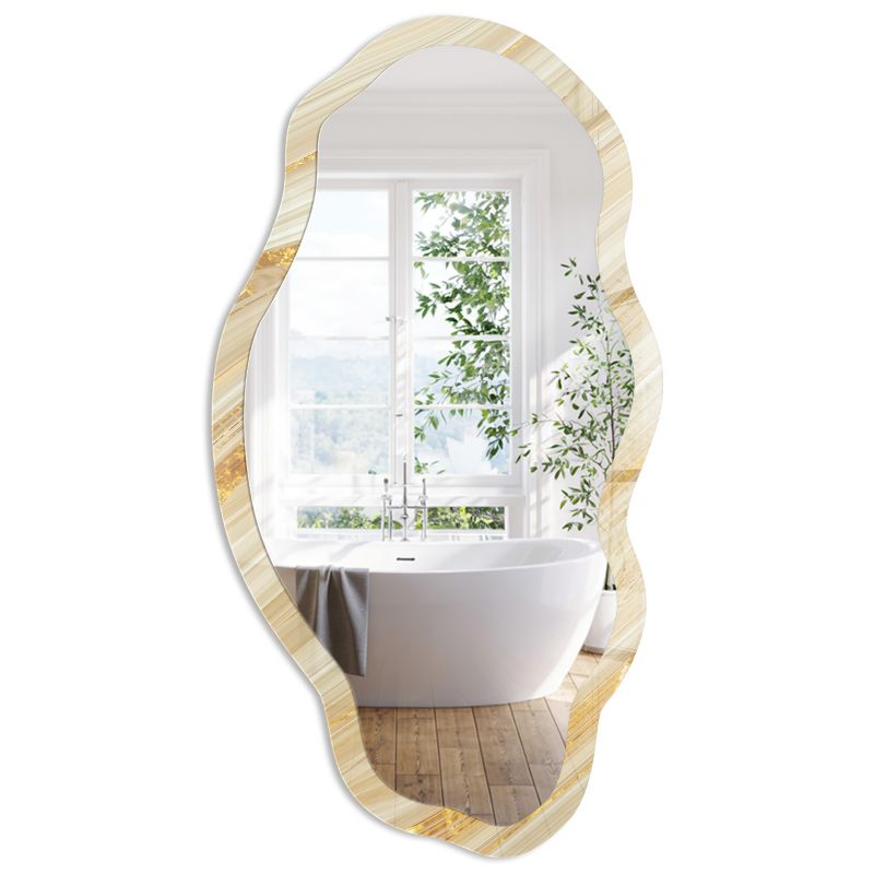 Lustro ścienne wiszące w ramie ArtPrintCave 52x97 cm Słoneczne fale Do salonu, do sypialni, do biura Abstrakcyjny 1 szt.