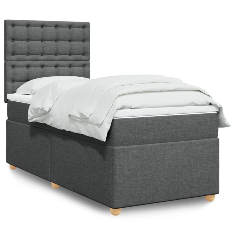 Łóżko kontynentalne WaszeMeble 100x200 cm ciemnoszara WM-3293506 1 szt.