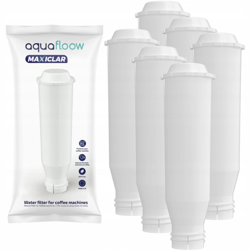 Filtr wody, Aquafloow, do ekspresów Krups Melitta Nivona, zamiennik 6546281, 6762510, NIRF700, F088, węglowy, 6szt