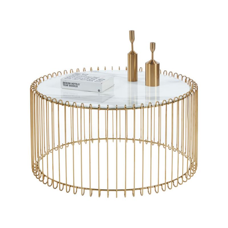 Stolik kawowy FURNITEX Ława L13-FX (G) 80 biały marmur biały marmur 1 szt.