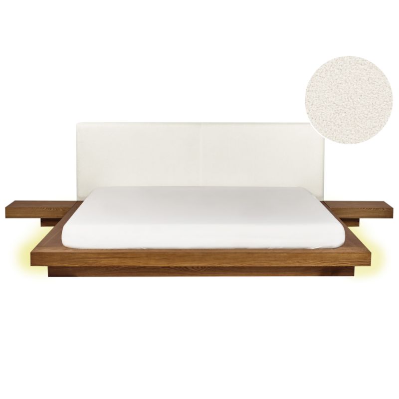 Łóżko LED Boucle Zen 180 x 200 cm LED Jesion naturalny 1 szt.