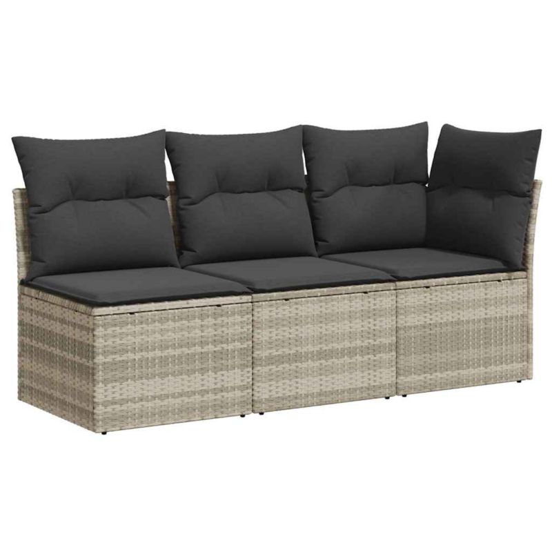 Sofa ogrodowa WaszeMeble z technorattanu szara z poduszkami WM-366193 1 szt.