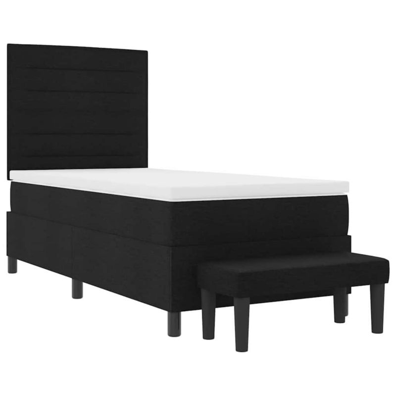 Łóżko tapicerowane WaszeMeble 100x200 cm Czarny tkanina WM-3343969 1 szt.