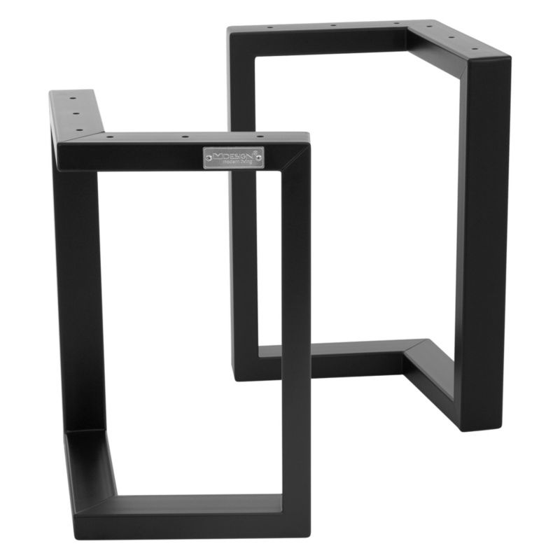 Nogi do stołu ML-Design 25x43 cm w formie V to czarny metalowy stelaż pod stolik kawowy oraz siedzisko ławki industrialne 2 szt