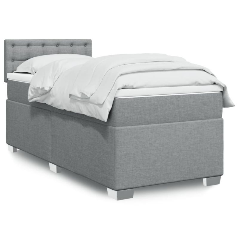 Łóżko kontynentalne WaszeMeble 90x200 cm jasnoszare WM-3288085 1 szt.