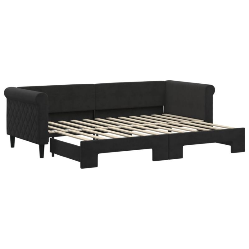 Łóżko dzienne WaszeMeble 80x200 cm rozsuwane czarne WM-3197768 1 szt.