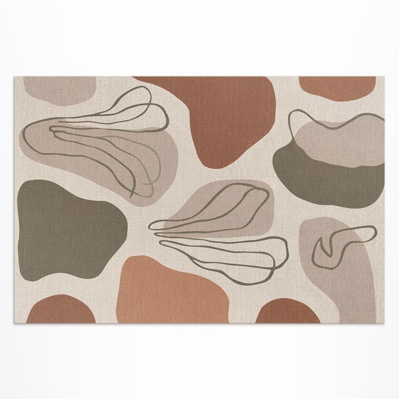 Zewnętrzny Dywan Winylowy Wallfluent 80x120 cm Nieregularne abstrakcyjne plamy boho 1 szt.