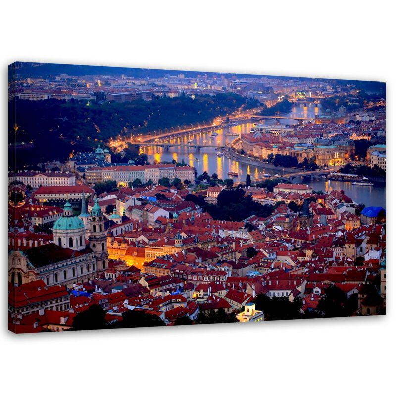 Obraz na płótnie Feeby Praga miasto noc architektura 60x40cm 1szt