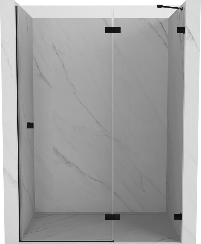 Drzwi prysznicowe uchylne Mexen Lunar transparentne czarne 135x200 cm 1 szt.