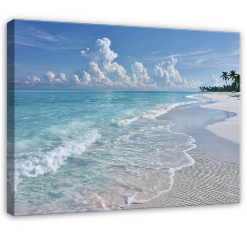 Obraz WALLARENA Do Sypialni Salonu Na Płótnie Plaża Pejzaż Morze Niebieski 60x40 cm PP16750O4 1 szt.
