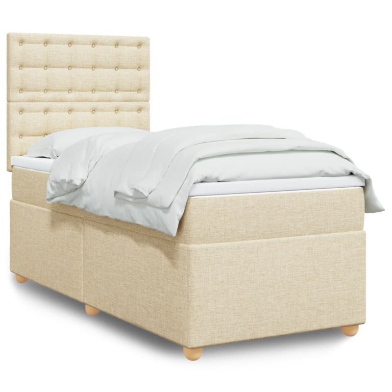 Łóżko kontynentalne WaszeMeble 100x200 cm kremowe WM-3293510 1 szt.