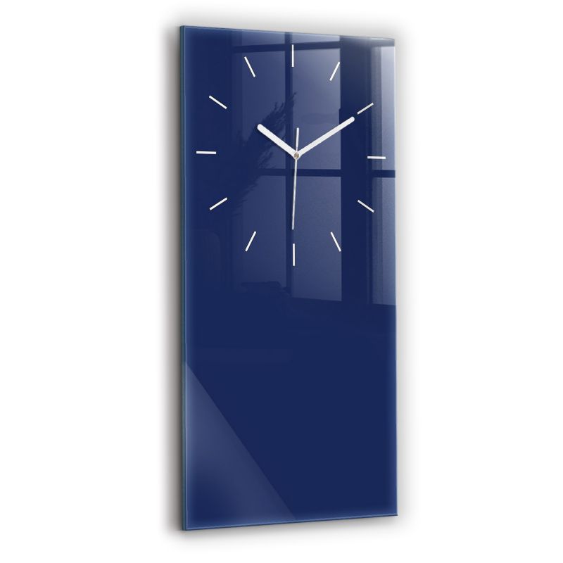 Zegar szklany białe wskazówki Wallfluent 30x60 cm Kolor granatowy 1 szt.