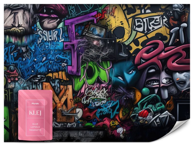 Fototapeta Muralo Kolorowe Malunki Graffiti Do Pokoju Młodzieżowego 350x256 cm 1szt.