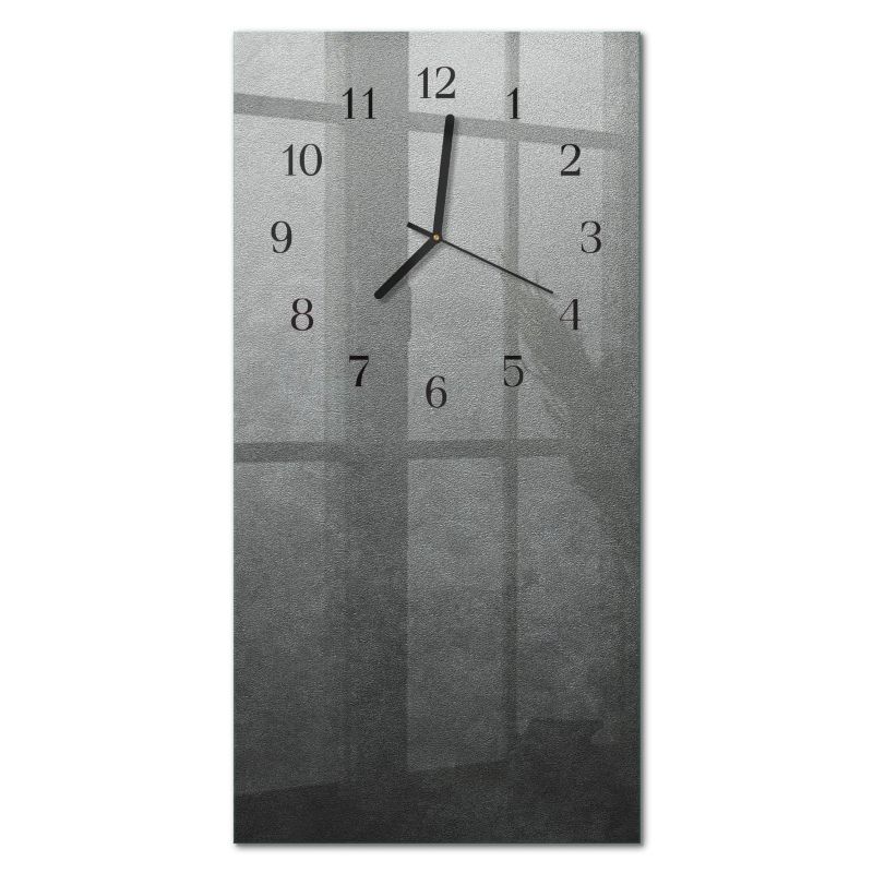 Designerski Zegar Ścienny Tulup 30x60 cm z Czarnymi Wskazówkami Ściana Marmurowa 1 szt.