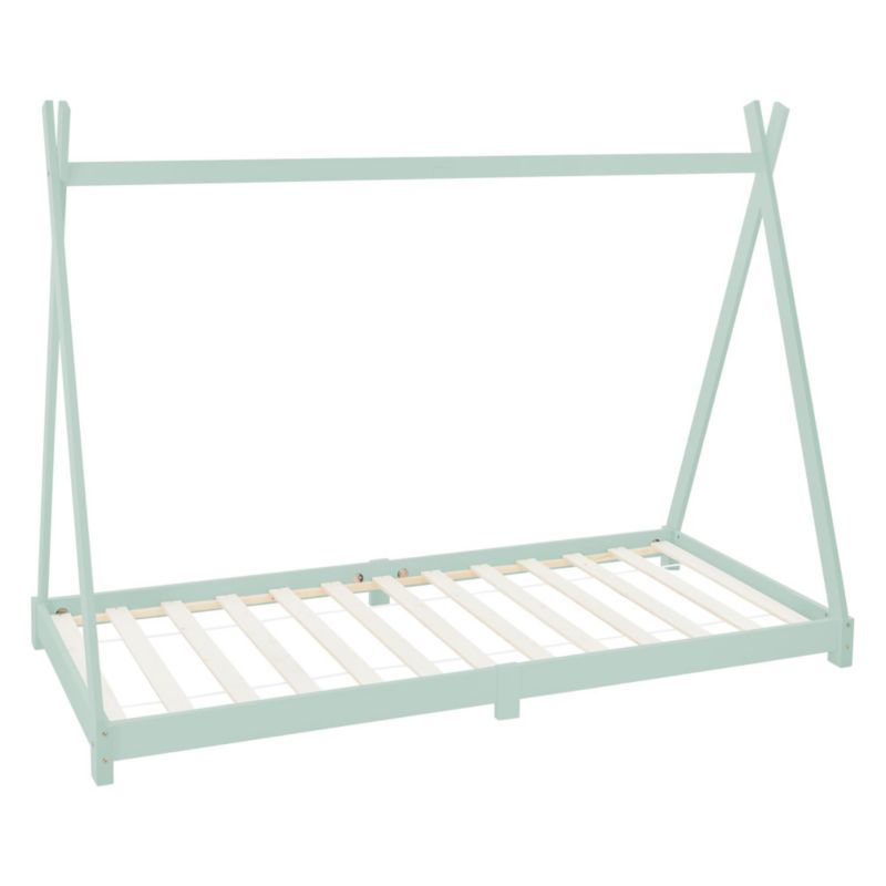 Łóżko dziecięce ML Design indyjskie 90x200 cm miętowe to solidny młodzieżowy z wytrzymałą ramą listwową zapewniającą zdrowy 1 szt