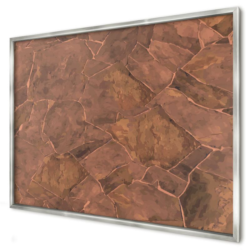Tablica magnetyczna dekoracyjna Wallfluent 100x70 Kamienna struktura w srebrnej ramie 1szt