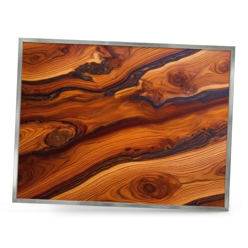 Tablica magnetyczna dekoracyjna ArtPrintCave 80x60 Drewniane słoje w srebrnej ramie 1szt
