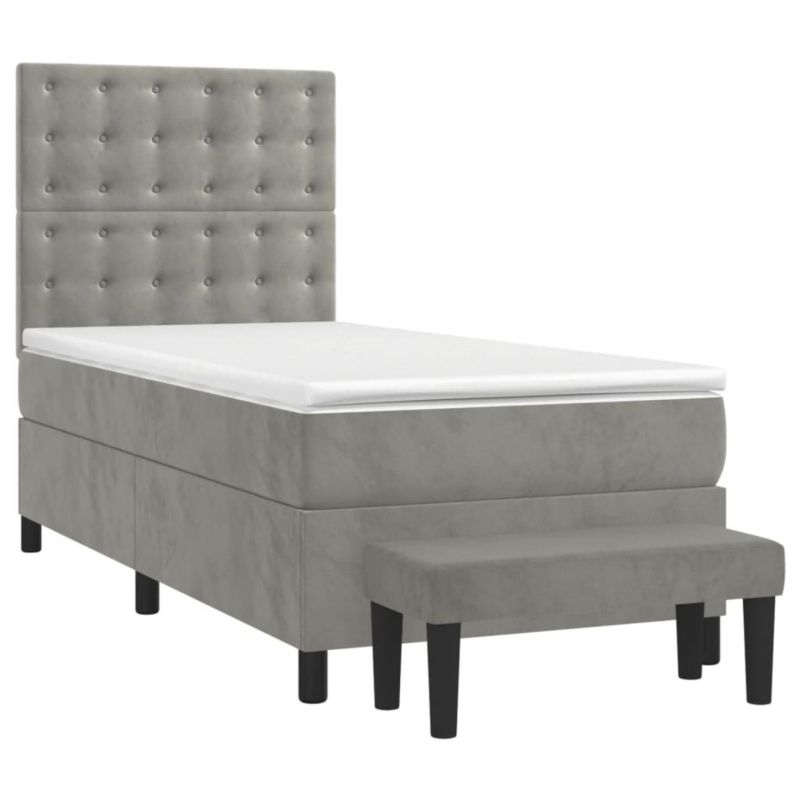 Łóżko kontynentalne WaszeMeble 80x200 cm jasnoszare WM-3138049 1 szt.