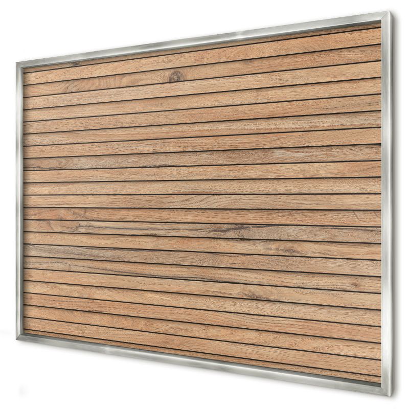 Tablica magnetyczna do salonu Wallfluent 100x70 Deski w srebrnej ramie 1szt