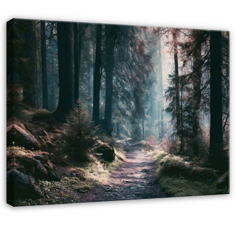 Obraz WALLARENA Do Sypialni Salonu Na Płótnie Las Pejzaż Drzewa Zielony 60x40 cm PP16742O4 1 szt.