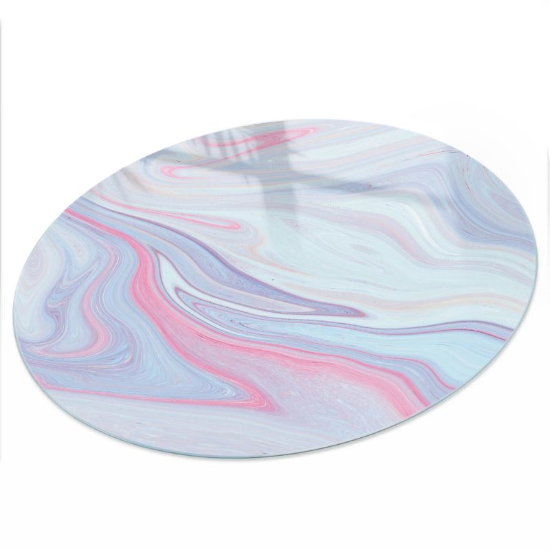 Blat Do Stołu ArtPrintCave fi100 cm Pastelowe fale - Blat Szklany Okrągły 1 szt.