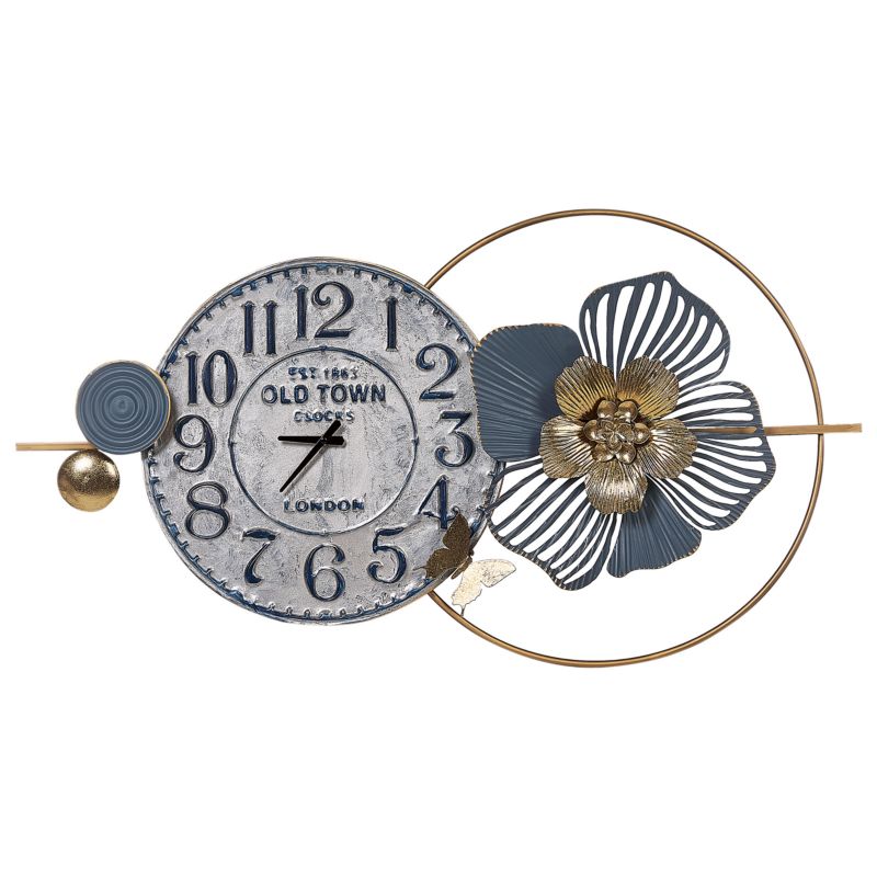 Zegar ścienny Berkerium 90 cm Metal Niebieski 1 szt.