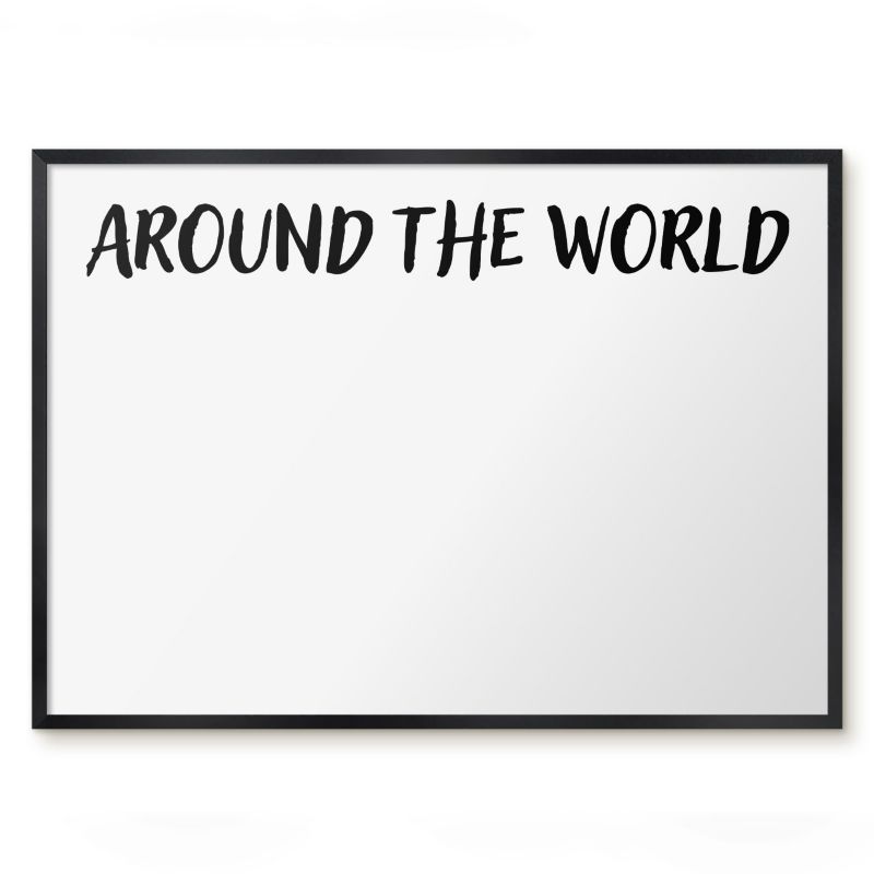 Tablica Magnetyczna Do Sypialni Tulup 70x50 cm Around the world - Czarna rama Do salonu, sypialni 1 szt.