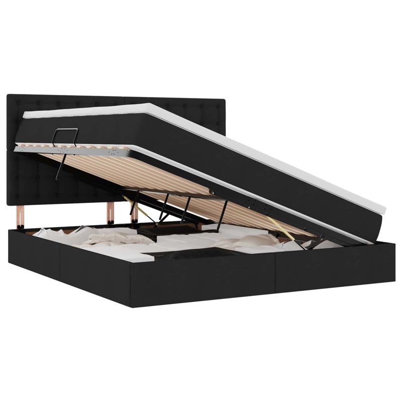 Łóżko Kontynentalne WaszeMeble z Materacem 160x200 cm Czarne WM-3371918 1 szt.