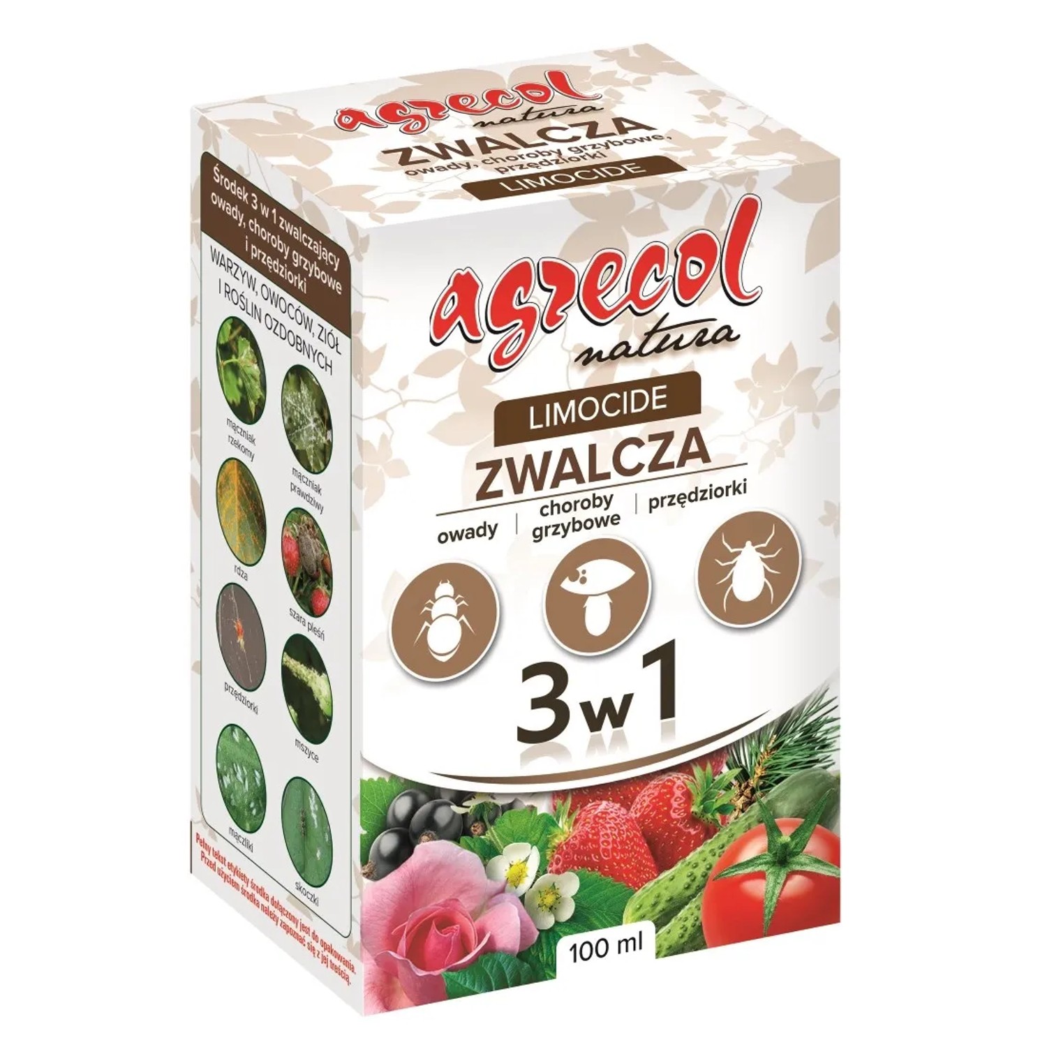 Agrecol Limocide preparat na owady, choroby grzybowe i przędziorki 3w1 - 100 ml.