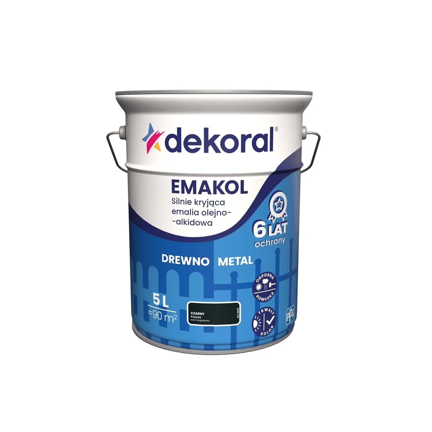 Dekoral Emalia Emakol Strong czarna 5 l