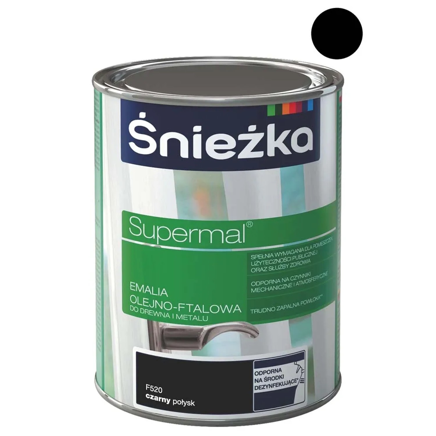 Śnieżka Emalia Supermal olejno-ftalowa czarna 800 ml