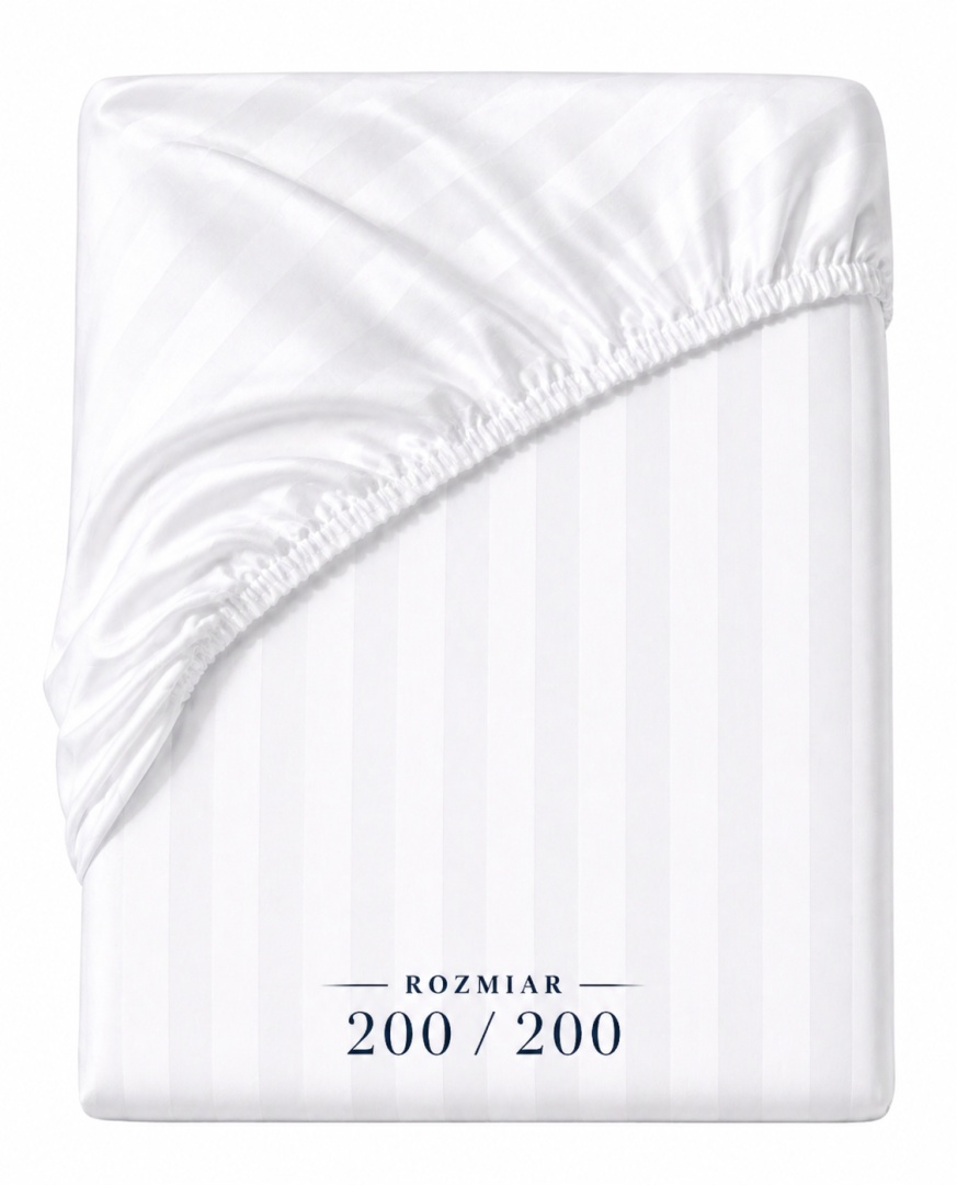 Prześcieradło hotelowe z gumką 200x200 cm Adamaszek 100% bawełna