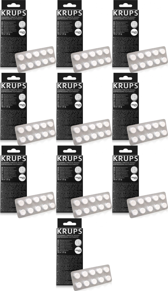 10x Tabletki do czyszczenia ekspresów Krups XS3000, 10 sztuk x 1,5g
