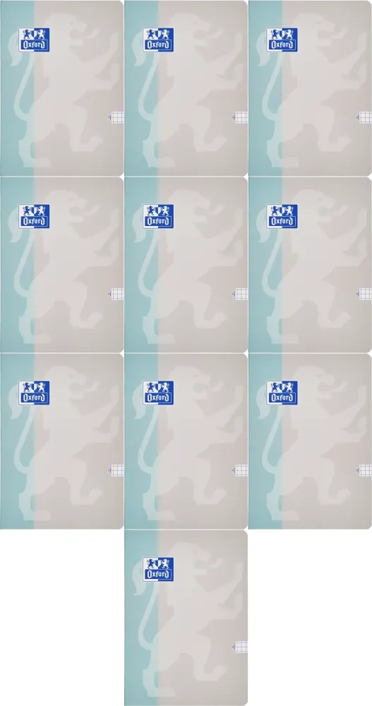 10x Zeszyt w kratkę Oxford B-Light, B5, 60 kartek, mix kolorów pastelowych