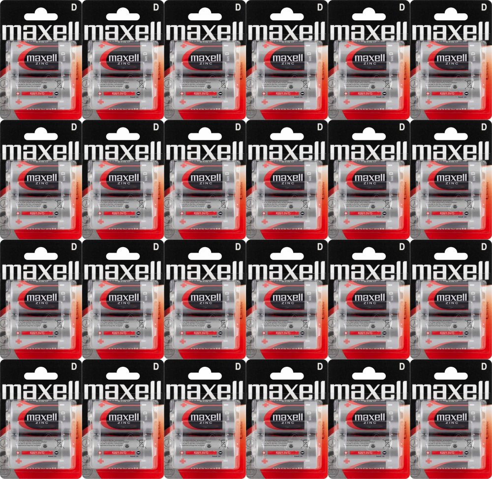 24x Bateria cynkowo-węglowa Maxell, R20, 2 sztuki