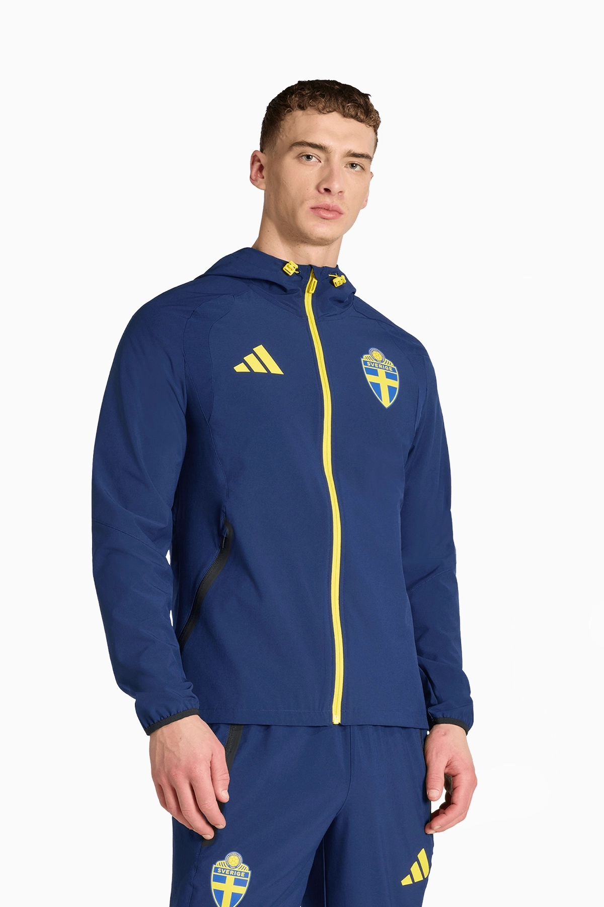 Kurtka Reprezentacji Szwecji adidas 2026 Tiro Travel Full-Zip - Granatowy