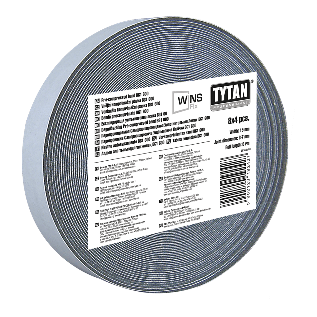 Taśma Rozprężna WINS FIX BG1 600 20 mm /10-18 mm / 4 rolki x 4 mb TYTAN