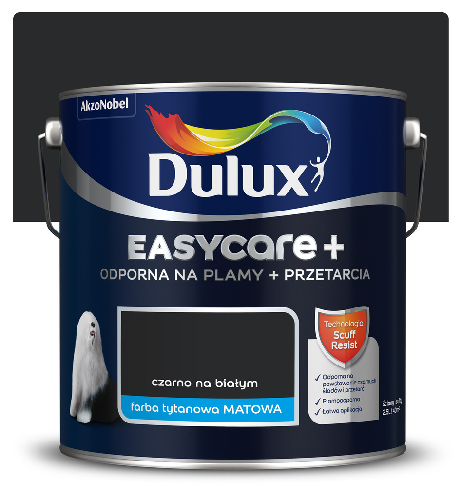 Dulux Easycare Plus 2,5l Czarno na białym