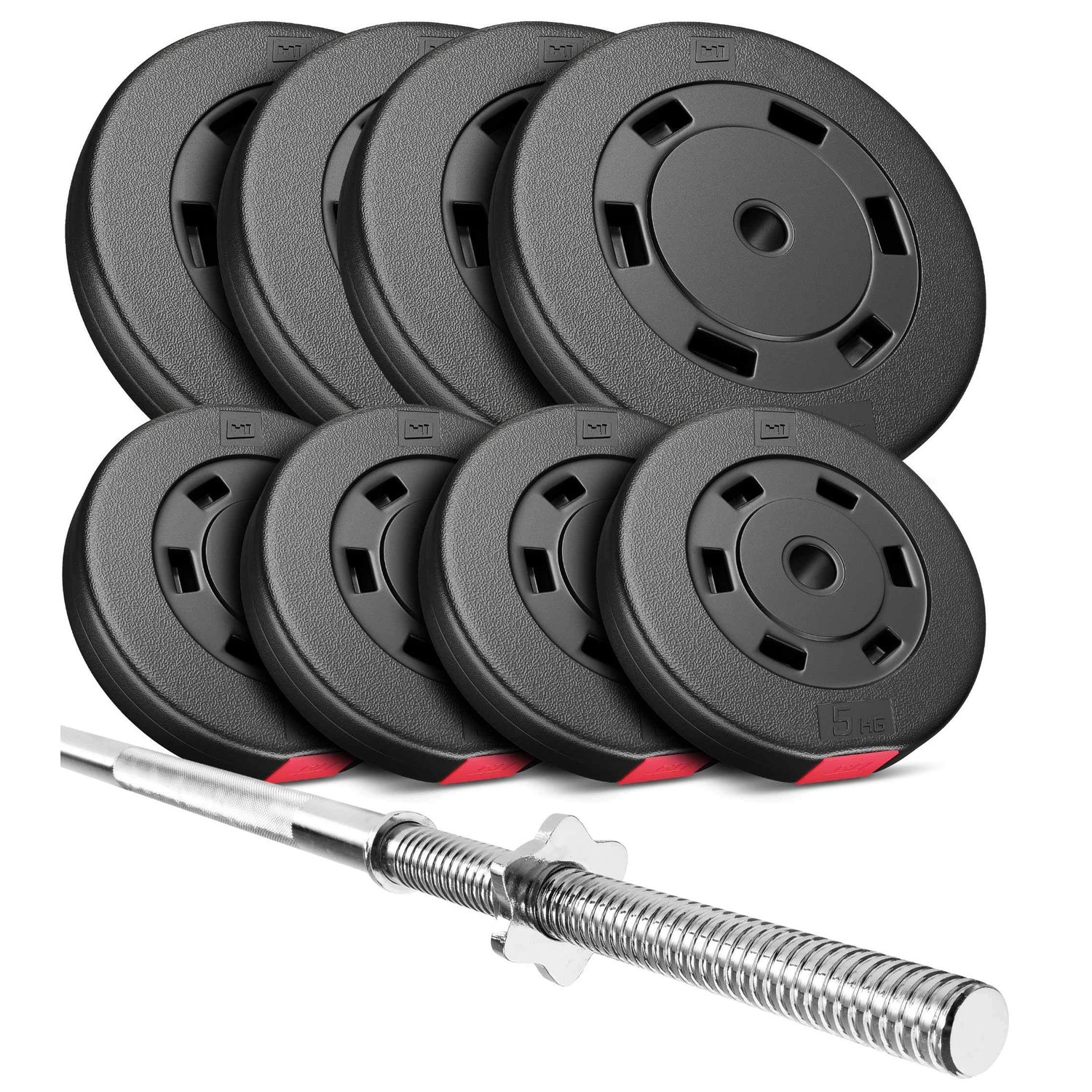 Kunststoff Hantelset 69 kg mit Langhantel