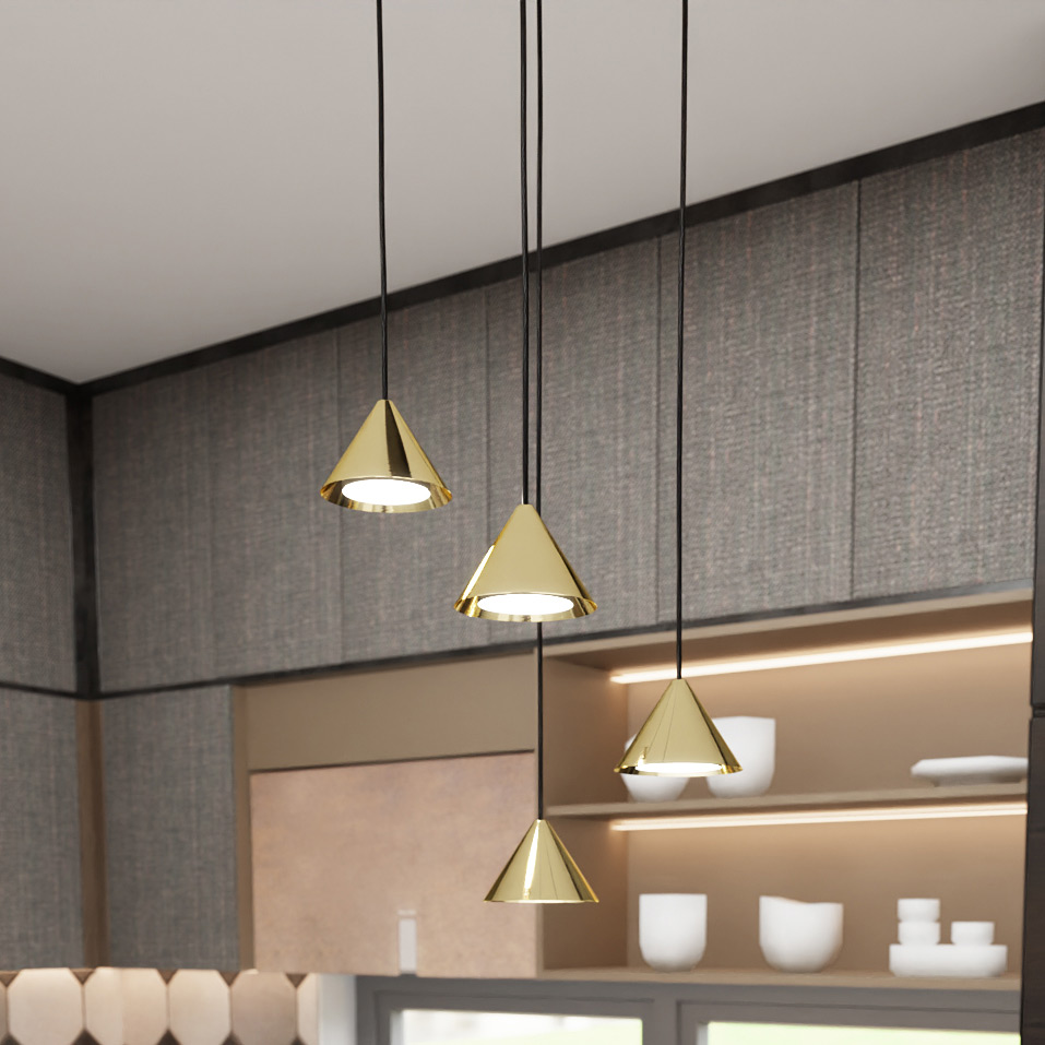 Emibig Elit lampa wisząca 4x10 W czarna-złota 13294PREM