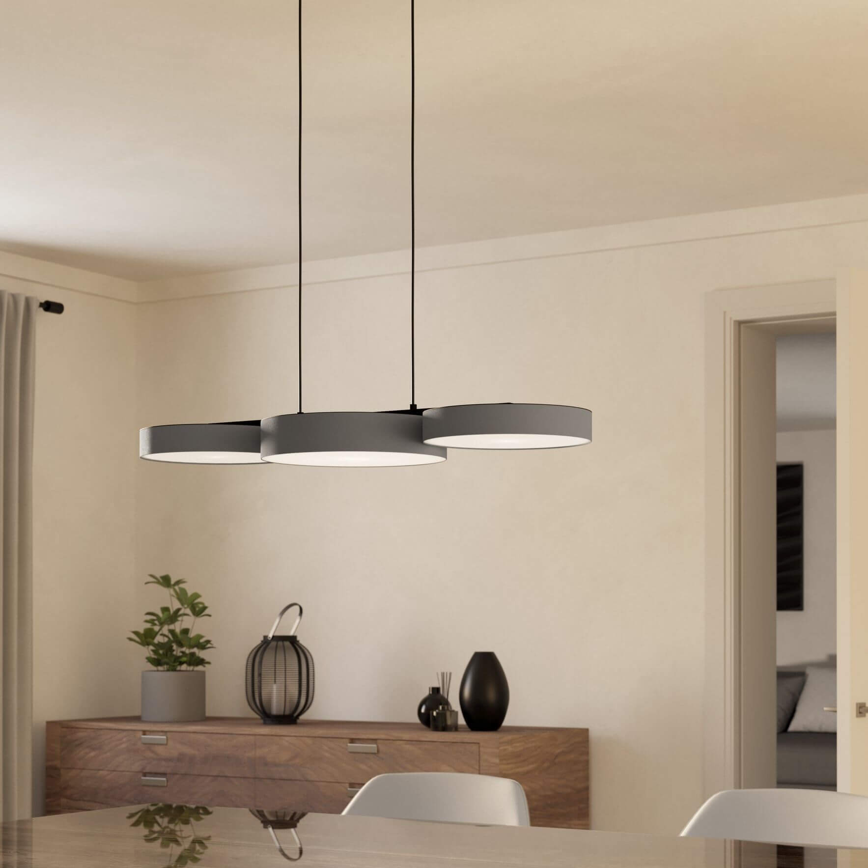 Eglo Barbano lampa wisząca 3x7,5 W biała-czarna-szary/popielaty 900856