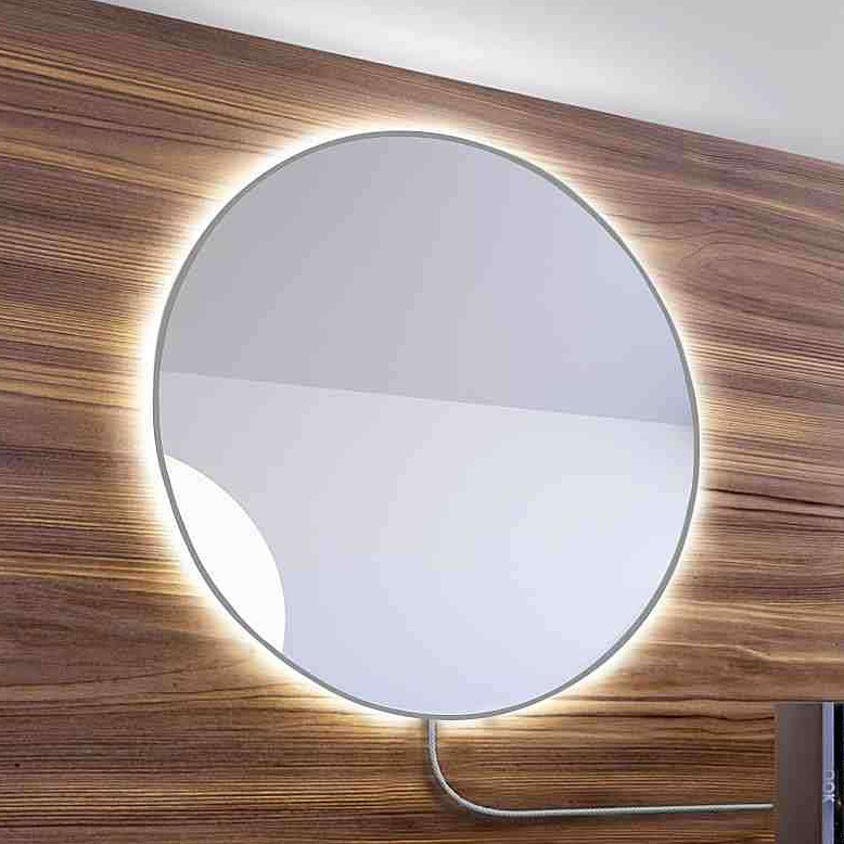 Baltica Design Electra lustro 70 cm okrągłe z oświetleniem LED srebrne barwa zimna
