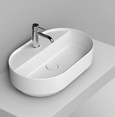 Ceramica Dolomite Noemi umywalka 65x40 cm owalna nablatowa biała D312001