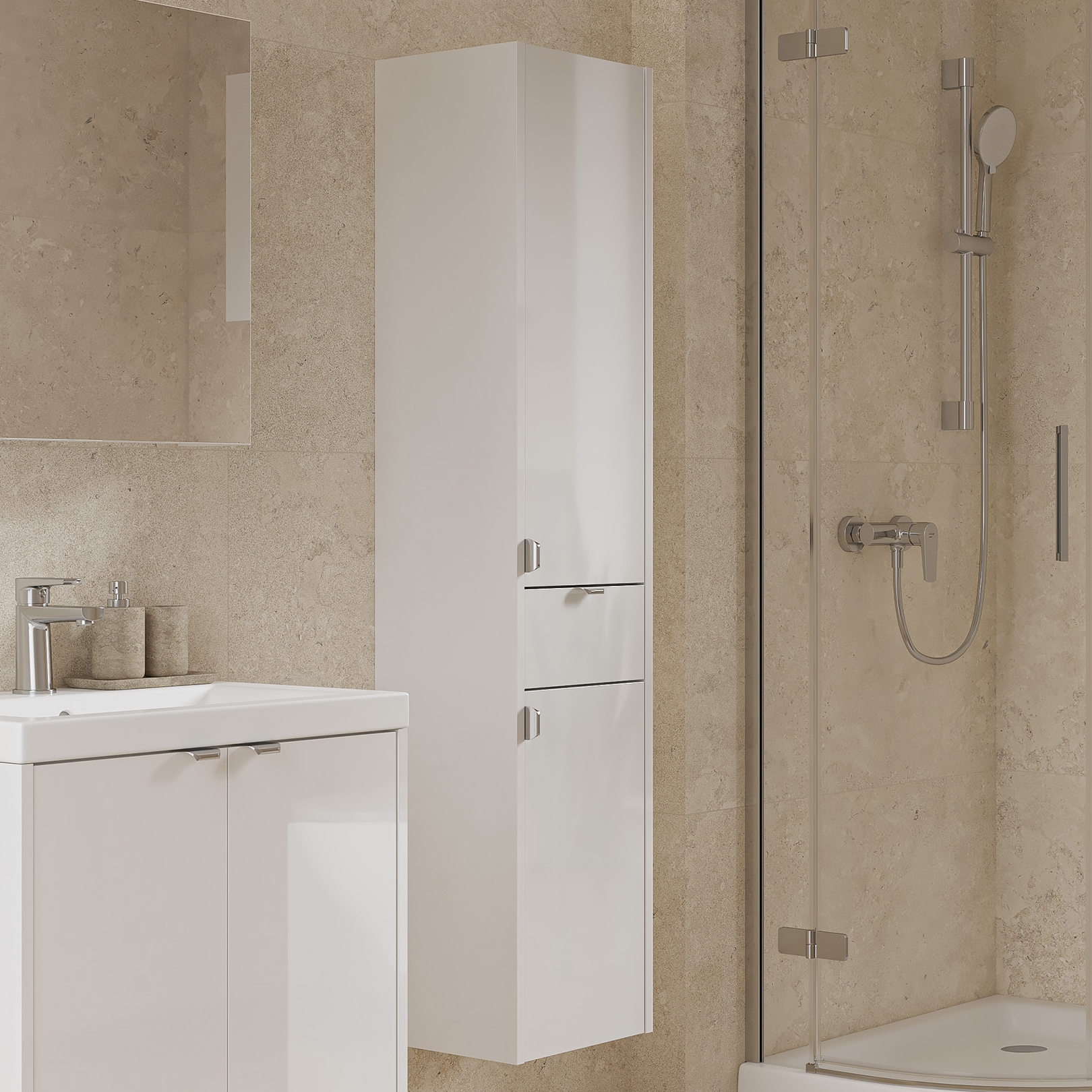 Cersanit Ovida szafka 30x30x150 cm boczna wisząca biała S1058-004 - Wysyłka w 24h